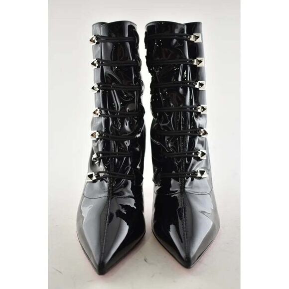 Christian Louboutin Frenchissima 2020 85 Patent Black Short Ankle Heel Boot 37 - Picture 5 of 11
